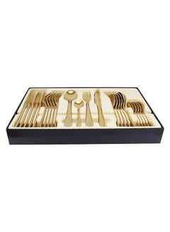 Buy Cutlery Set, 24 Piece set, 410 Stainless Steel, 4mm, Shiny Gold -CS-24-SG in UAE