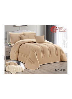 Buy Double quilt set, two-sided mattress, consisting of 8 pieces, microfiber, comforter size 240 by 260 cm in Saudi Arabia