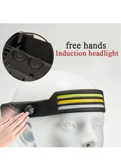 Buy Silicone headlight, portable head-mounted work light, rechargeable floodlight, outdoor running light in Saudi Arabia