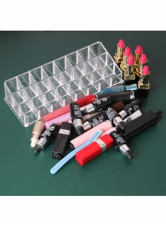 Buy 24 Slots Spaces Lipstick Holder Transparent Clear Acrylic Thickening Makeup Organizer Display Stand in Saudi Arabia