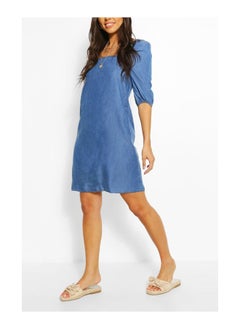 Buy Shirred Chambray Summer Dress in UAE