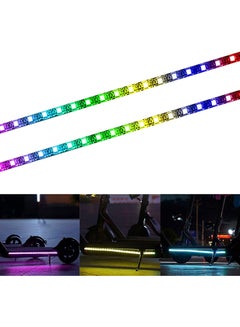 Buy Electric Scooter LED Strip Light, 2 Pack Night Cycling Foldable Colorful Lamp Waterproof Safety Skateboard Decorative Accessories for Xiaomi M365/pro, for Ninebot/for Mercane Wide Wheel Scooter in UAE