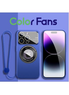 اشتري Magnetic Case for iPhone 12 Pro Ultra Thin Cover with Lanyard for iPhone 13 Pro Dark Blue في السعودية