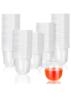 Buy 120 Count Disposable Stemless Clear Plastic Cups 12oz Natural Arc Plant Based Wine Glasses for Parties Weddings Birthdays Cocktails BPA Free Recyclable Cold Cups in Saudi Arabia