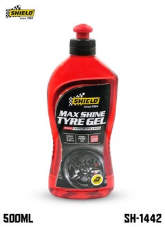 اشتري SHIELD 500ml Lasting Wet Gloss Shine Hydrophobic Car Tire Gel Max Shine Tyre Gel SH1442 في السعودية