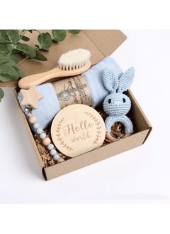 Buy Baby Gift Set for Newborn, Baby Shower Gifts for Boys & Girls - 5 PCS Newborn Baby Essentials Baby Bath Set with Baby Blanket Baby Rattle - New Born Baby Girls Gift & Baby Boy Gifts in Saudi Arabia