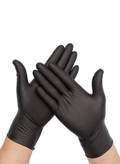 Buy Black Disposable Vinyl Powder Free Gloves For Multi Purpose Uses Large Size 70 Pcs in Saudi Arabia