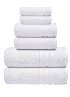 اشتري Premium White Bath Towel Set - 100% Turkish Cotton 2 Bath Towels, 2 Hand Towels, 2 Washcloths - Soft, Absorbent, Durable – Quick Dry - Perfect for Daily Use by Infinitee Xclusives في الامارات