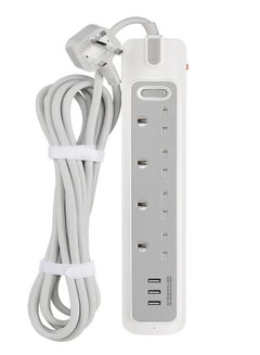 Buy Electric Power Extension Cord 4 Sockets 3M Cable 3 Usb Ports in Saudi Arabia