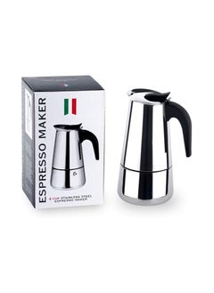 Buy Stainless Steel Espresso Maker, Italian Stovetop Coffee Filter Machine 4 Cups - 200ml Silver in Egypt