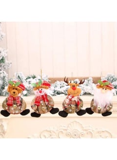 Buy 4PCS Plush Doll Festival Tree Ornaments, Pendants Decorations Snowman Reindeer Bear Plush Hanging Doll Ornaments Decorations in UAE