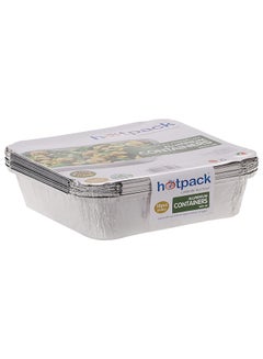 اشتري Hotpack Disposable Food take away  Storage Aluminum Container 2410ml with Lid 10 Pieces في الامارات