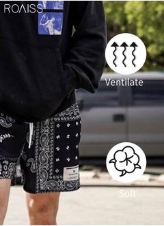 اشتري Men's Casual Printed Basketball Shorts Classic Versatile Printed Comfortable And Breathable Loose Fitting Shorts في الامارات