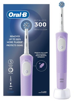 Buy Vitality 300 Rechargeable Toothbrush With Crossaction Brush Head, 3 Cleaning Modes & 2 Minutes Built-In Timer Oral B in UAE