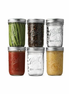 Buy Ball Wide Mouth Mason Jars (16 oz/Capacity) [6 Pack] with Airtight lids and Bands. For Canning, Fermenting, Pickling, Decor - Freezing, Microwave And Dishwasher Safe in Saudi Arabia