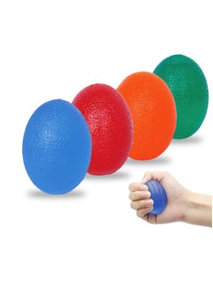 Buy 4-Piece Hand Grip Strength Trainer Stress Relief Ball for Adults and Kids Wrist Rehab Therapy Hand Grip Equipment Ball Squishy Finger Resistance Exercise Squeezer in Saudi Arabia