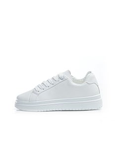 اشتري Men Minimalist Lace-up White Flat Sneakers في مصر