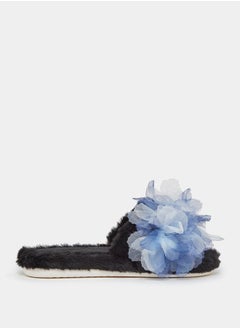 Buy Applique Detail Faux Fur Bedroom Slippers in Saudi Arabia