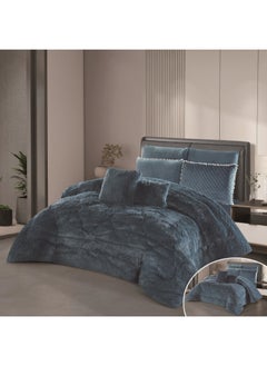 Buy Winter Duvet Set With Fur And Velvet Double-Sided Made Of Durable And Soft Fabric Heavy Filling 4 Pieces Single Size in Saudi Arabia