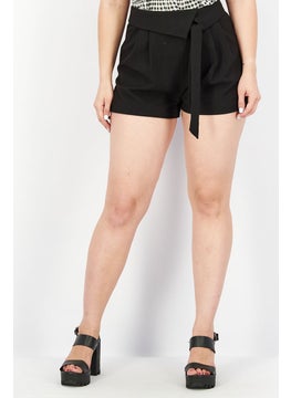 اشتري Women Textured Basic Shorts, Black في الامارات