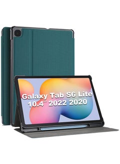اشتري Galaxy Tab S6 Lite 10.4 Case 2022 2020 with Stylus Holder, Slim Stand Protective Folio Case Smart Cover for Galaxy Tab S6 Lite 10.4 Inch SM-P613 P619 P610 P615 -Teal في السعودية