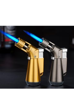 Buy 2 Pcs Windproof Lighter, Jet Single Flame Torch Refilled Butane Gas Lighter for Kitchen Cooking BBQ Topsense in UAE