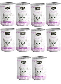 Buy Kit Cat Complete Cuisine Chicken And Skipjack In Broth Cat Wet Food 10X150g in UAE