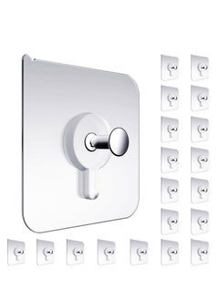 Buy Adhesive Hooks Heavy Duty 20Pcs Wall Hooks for Hanging Wall Hangers without Nails 2 in 1 Screw Free Sticker for Wall Mount Shelf Waterproof Rustproof Wall Hook for Bathroom Bedroom Picture Hanger in Saudi Arabia