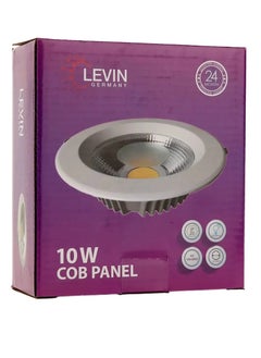 Buy Levin Chip on Board LED High Quality Downlight, 10W-3000k, IP20, 1600 LM, 220-240V, Flicker Free, Warm White. in UAE