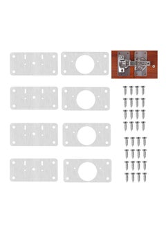 Buy Hinge Repair Kit, Cabinet Door Hinge Repair Plate Hinge Fixing Plate for Kitchen Cupboard Door Locker Cabinet Door Hinge Repair Brackets with Mounting Screws 8 Pack in UAE