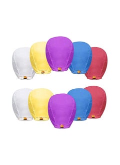 Buy Sky Chinese Lanterns 10Pack, Sky Lanterns to Release in Memory, Love Color Large Memorial Paper Lanterns Birthday Wedding Funeral Christmas to Make Wishes(Color-10pcs) in Egypt