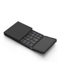 Buy Upgrade Foldable Bluetooth Keyboard, Tri- Foldable Portable Wireless Keyboard with Touchpad, USB-C Rechargeable for iOS, Android, Windows System Laptop Tablet Smartphone Device (Black) in Saudi Arabia