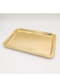 Buy Stainless Steel Tray, Gold Decor Serving Tray, Jewelry Tray, Towel Tray, Candle Tray, Glass Tray, Fruit Tray and Cosmetics Jewelry Organizer Vanity Tray (Gold, SquareTray) in UAE