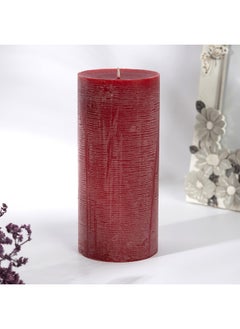 اشتري Hue Black Cherry Pillar Candle, Red - 6.8x15cm في الامارات