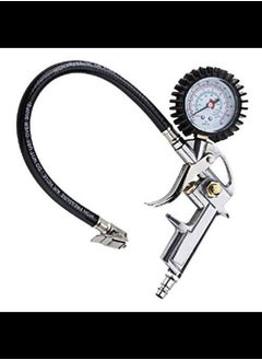 Buy Tire Pressure Meter Car Truck Auto Air Tire Inflator Tester Hose in UAE