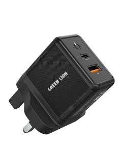 اشتري 35W Gan Wall Charger - Two Ports  USB-A port And USB-C port - Fast chargering - With Cable USB-C To USB-C 1M - Black في مصر