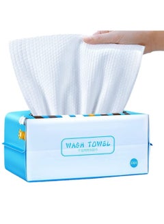 Buy Facial Wipes, Disposable Face Towel Cotton Soft Towelettes, 100 Removable Tissues for Washing and Drying for Cleansing and Skincare, Baby Dry & Wet Facial Wipes, Thick Makeup Remover Cleansing Wipes in Saudi Arabia