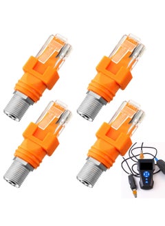 اشتري 4 Pcs RF to RJ45 Converter, Coaxial to Ethernet Adapter, F Female to RJ45 Male Barrel Connector, Straight Coax Couplers for Line Tester في السعودية