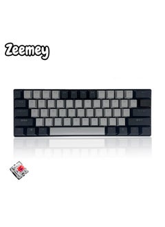 Buy 61 Keys RGB Gaming Keyboard 60% Mini Wired Waterproof With Anti-ghosting Keyboard and Two-color Keycaps With Red Switch for Gamers(Dark gray and black) in UAE