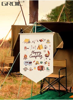 اشتري Camping Flag 30*45 cm, RV Campsite Campfire Camper Yard Outdoor Decoration, Garden Flag, Outdoor Hanging Decoration في الامارات