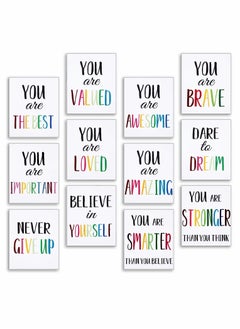 Buy Canvas Painting, Print Inspirational Watercolor Text Poster Wall Decor Frameless Painting for Home Decor, Kids Room Living Bedroom Modern (12 Pcs, 8" x 10") in Saudi Arabia