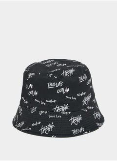 اشتري Slogan Print Bucket Hat في السعودية