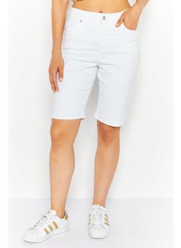 اشتري Women Solid Denim Shorts, White في الامارات