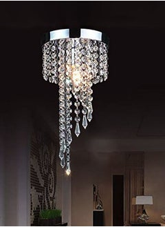 Buy S-Shape Point Pendant Crystal Ceiling Light Chrome 20cm E14 Head Without Light Source in Saudi Arabia