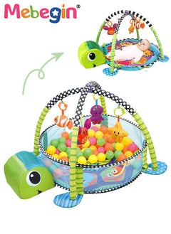 اشتري Turtle Shape Baby Gym Play Mat and Newborn Activity Center with 18 Balls,Combination Baby Activity Gym Tummy Time Mat, Push Toys for Toddler for Motor Skill Development 95*70*50cm في الامارات