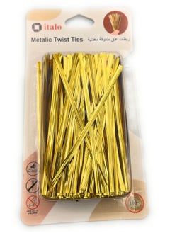 Buy Metallic Twist Tie Gold 10 cm in UAE