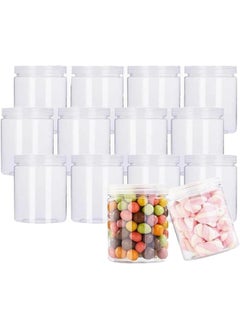 اشتري Generic Clear Pet Jar With Plastic Lid 500Ml 8.5X8.5X 14 Cm Set Of 8  Pieces في الامارات