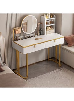 Buy Makeup Vanity Table Dressing Table Flip Mirror With Drawers in UAE