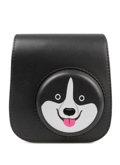 اشتري PU Leather Case for Fujifilm Instax Mini 11, with Adjustable Shoulder Strap Instant Camera Cover Black Dog Designed في الامارات