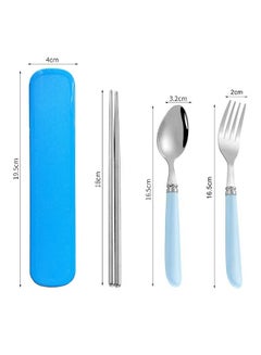 Buy Stainless Steel Cutlery Set Blue in UAE